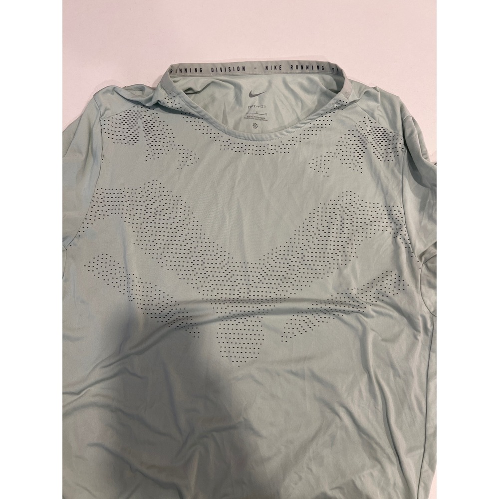 Nike Mens Shirt Running Division Dri-FIT Perforated Sage Green M